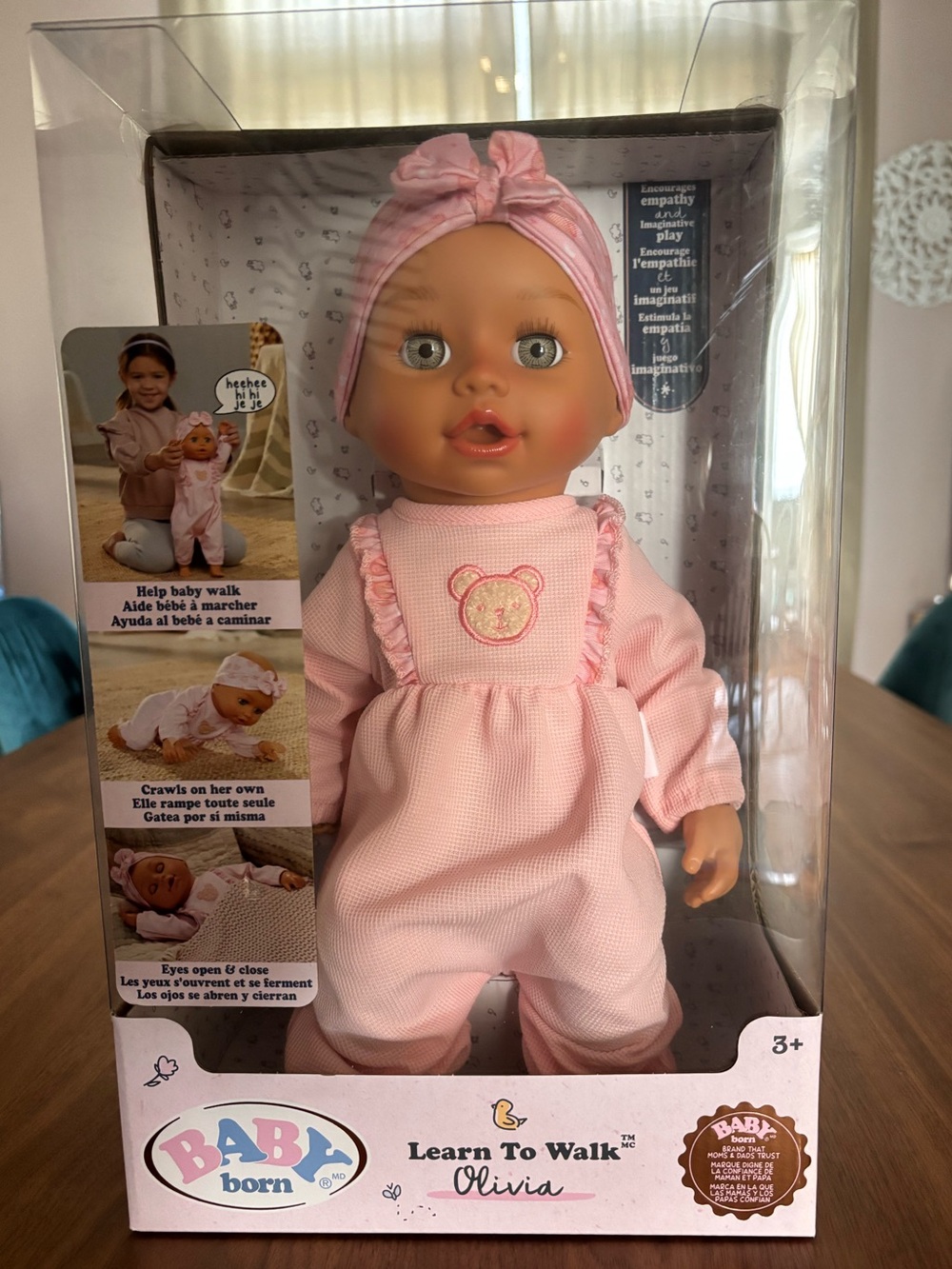 Baby Born Learn To Walk Olivia Doll in Pink